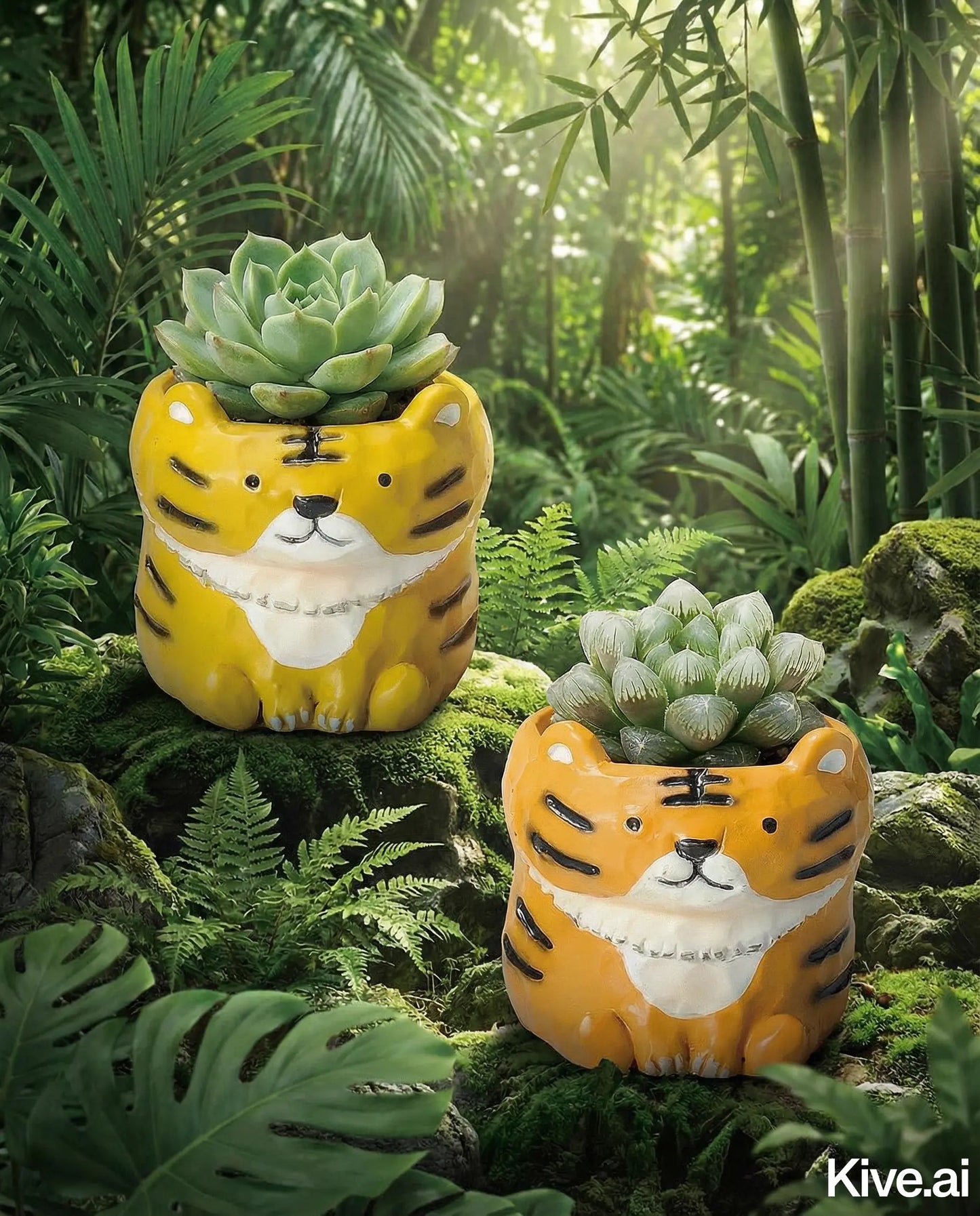 🐯 【拼肉肉】自帶洗腦神曲!兩隻老虎 X 多肉植栽組 (雙寶包色組|自帶 BGM 的桌上神獸|含盆土專業組裝) 拼肉肉 Puzzle Of Succulent