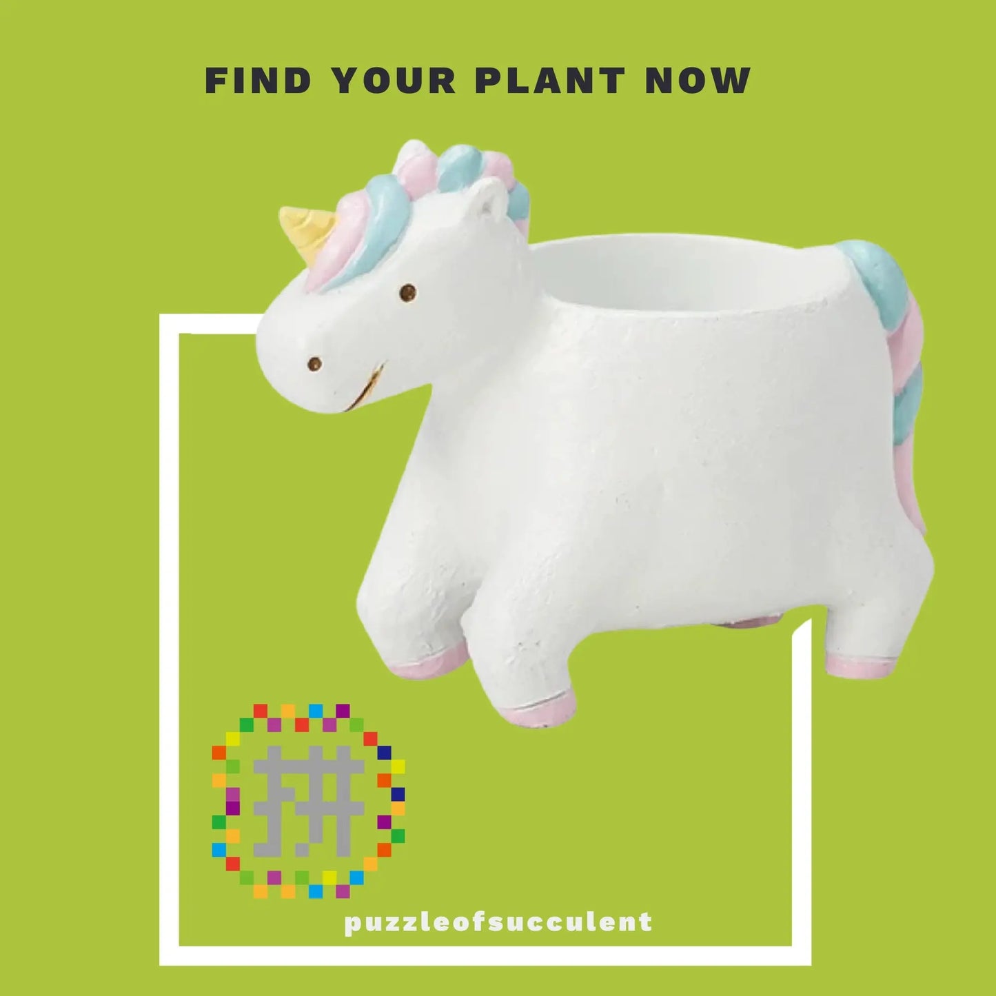 【肉肉大動物園】獨角獸創意多肉花器X1 - 拼肉肉 Puzzle Of Succulent