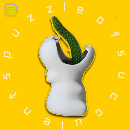 【肉肉大動物園】磨砂大嘴巴河馬創意多肉陶瓷花器 - 拼肉肉 Puzzle Of Succulent